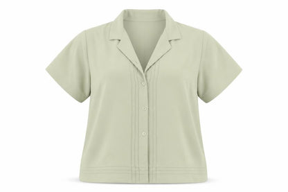Womens UK Size 16 Berkertex Green Basic Button-Up