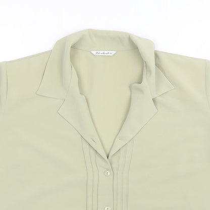 Berkertex Womens Green  Polyester Basic Button-Up Size 16 Collared