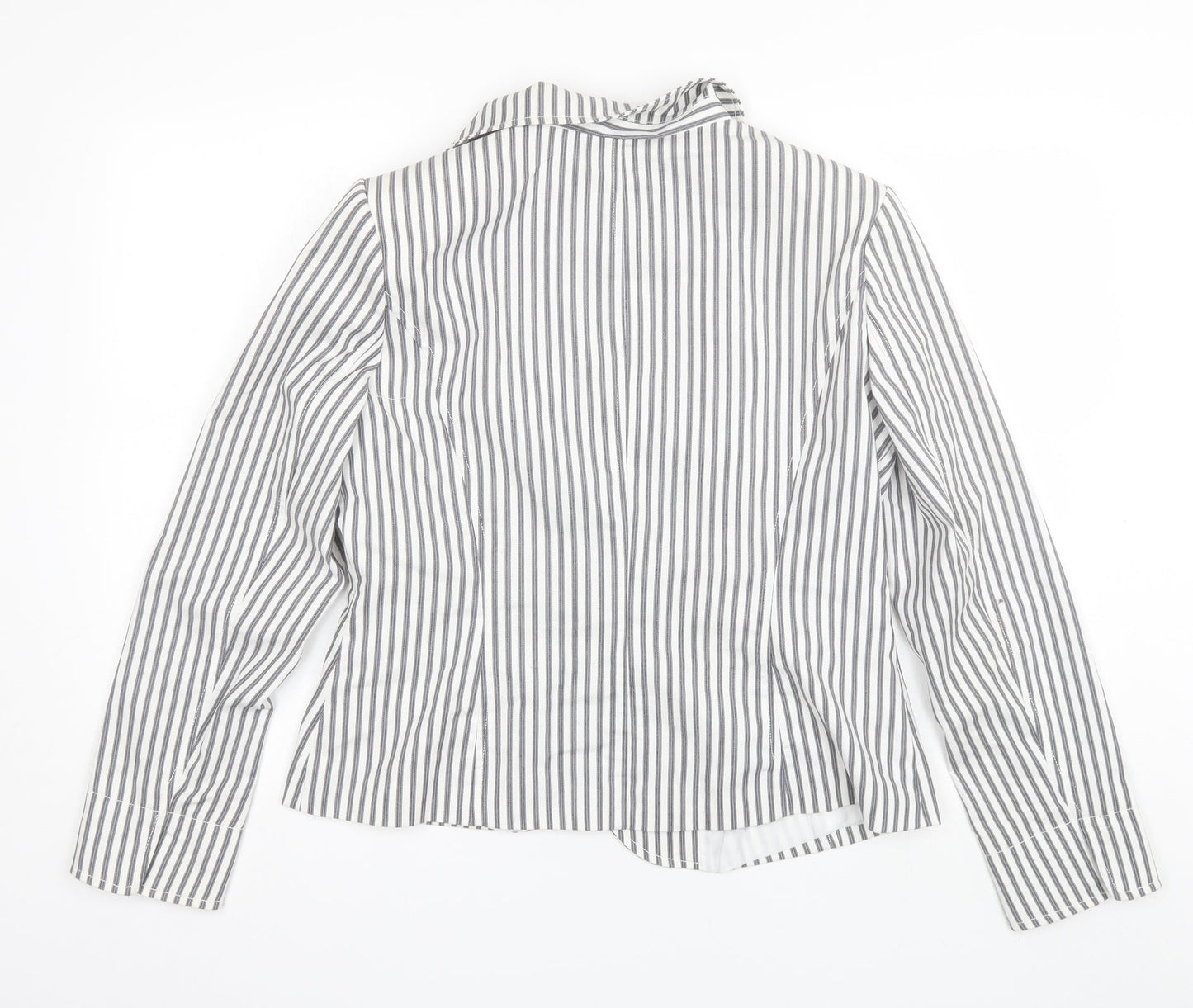 Damart Womens Grey Striped  Jacket Blazer Size 16