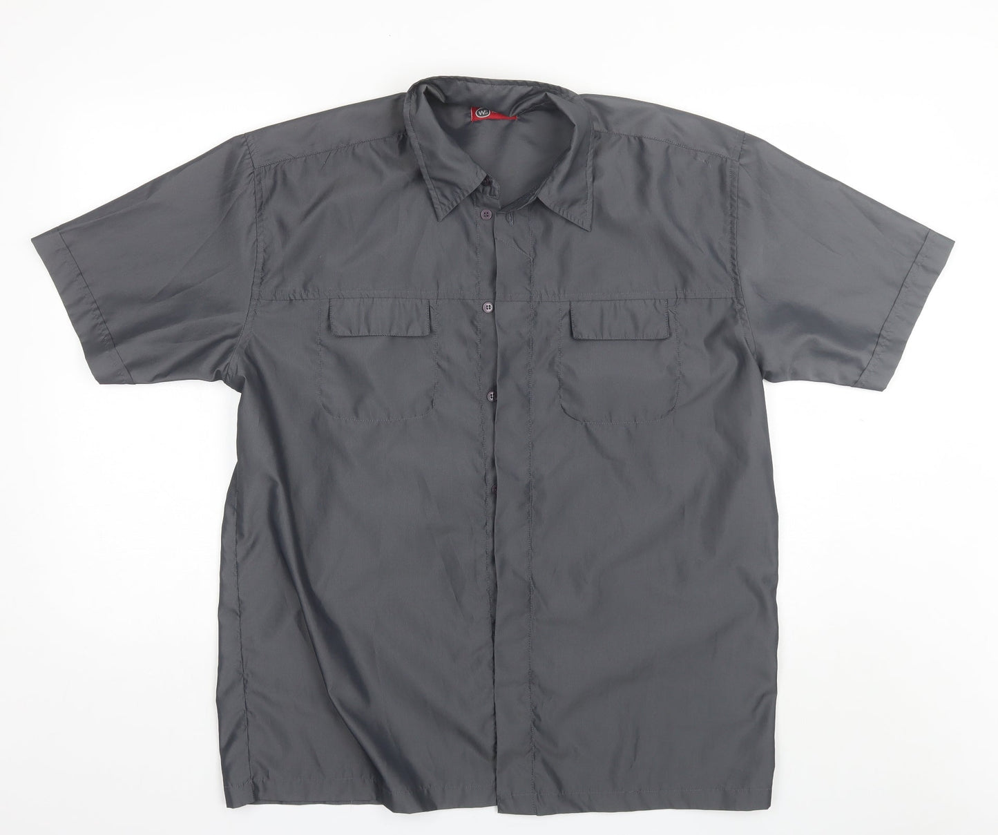 Whispering Smith Mens Grey  Polyester  Button-Up Size XL Collared