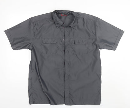 Whispering Smith Mens Grey  Polyester  Button-Up Size XL Collared