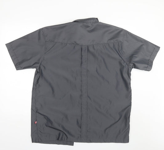 Whispering Smith Mens Grey  Polyester  Button-Up Size XL Collared