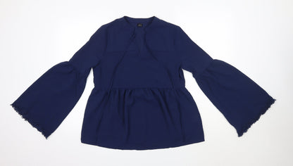 SheIn Womens Blue  Polyester Basic Blouse Size XS Round Neck