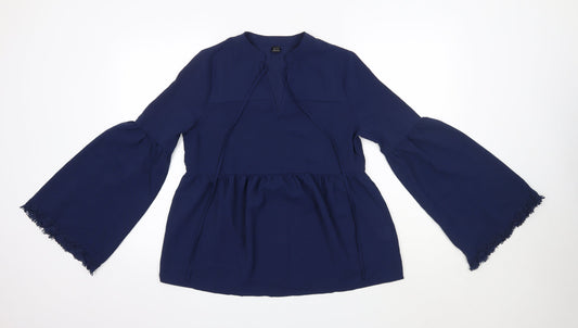 SheIn Womens Blue  Polyester Basic Blouse Size XS Round Neck