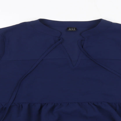 SheIn Womens Blue  Polyester Basic Blouse Size XS Round Neck