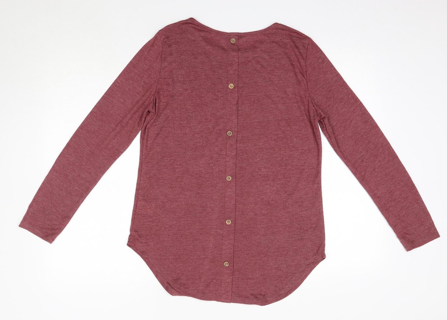 SheIn Womens Pink  Polyester Basic Blouse Size M Round Neck