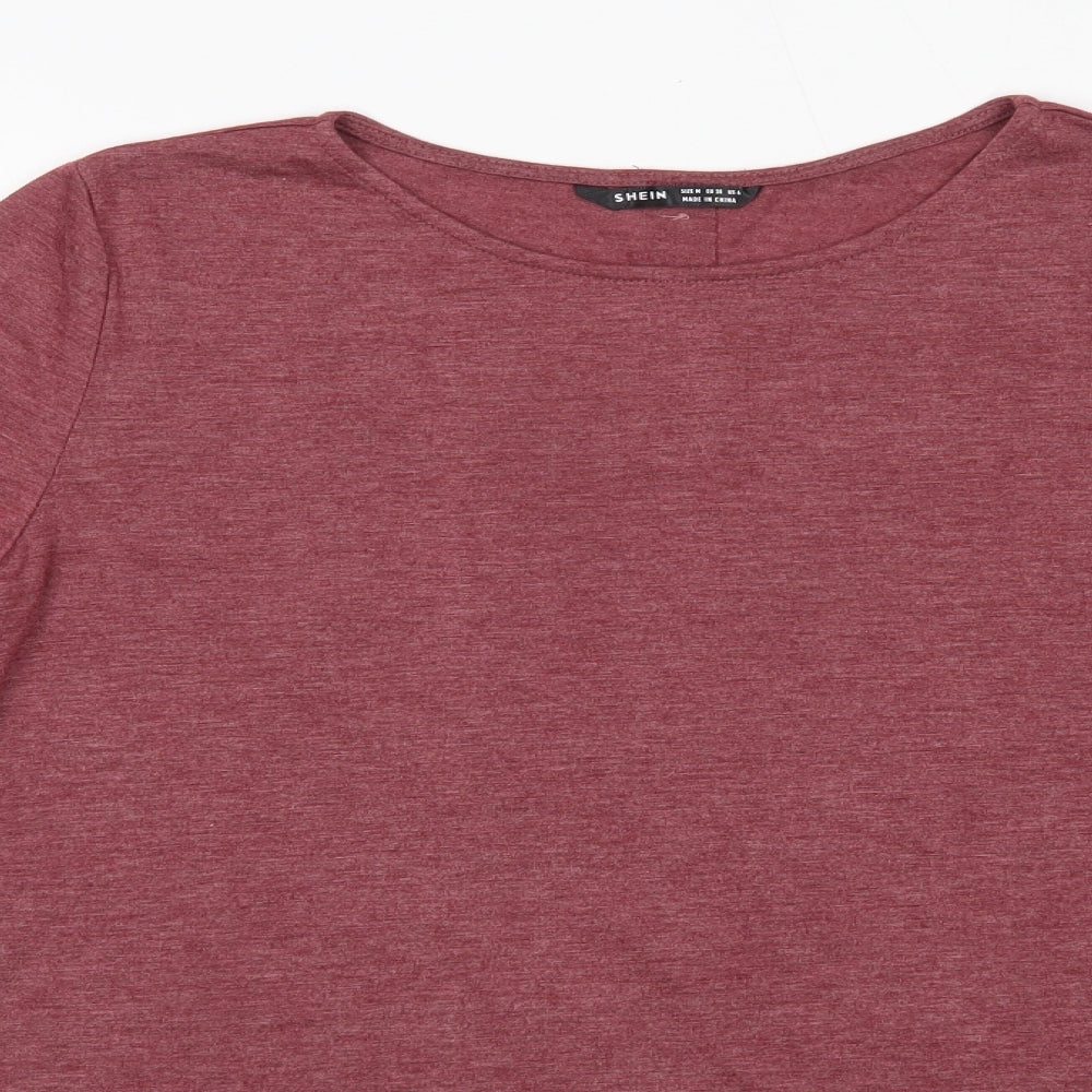 SheIn Womens Pink  Polyester Basic Blouse Size M Round Neck