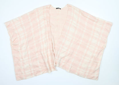 George Womens Pink V-Neck Check Acrylic Cardigan Jumper One Size