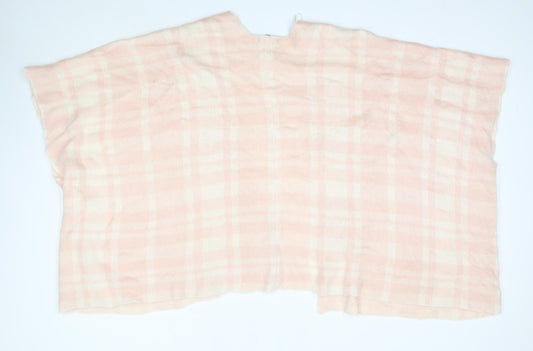 George Womens Pink V-Neck Check Acrylic Cardigan Jumper One Size