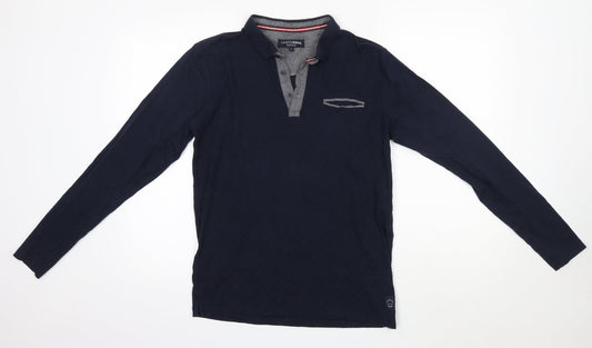 Twisted Soul Mens Blue  Cotton  Button-Up Size S Collared