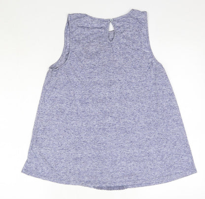 F&F Womens Blue  Polyester Basic Blouse Size 12 Round Neck