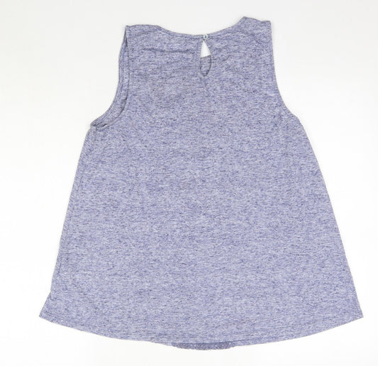 F&F Womens Blue  Polyester Basic Blouse Size 12 Round Neck