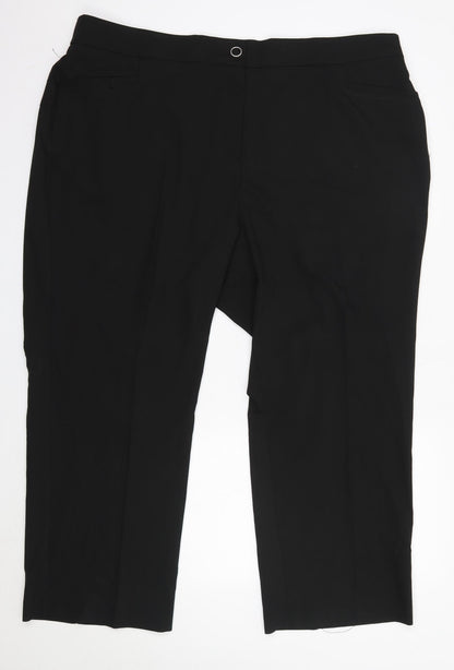 Womens UK Size 28 Tailored Regular Fit Dress Pants Black Trousers