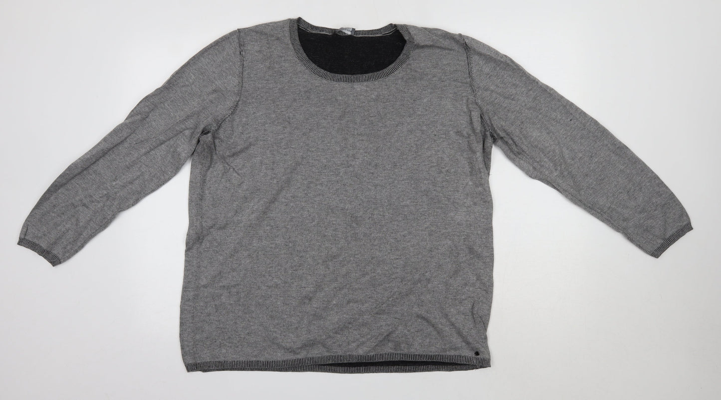 Taifun  Mens Grey Round Neck  Acrylic Pullover Jumper Size L
