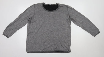 Taifun  Mens Grey Round Neck  Acrylic Pullover Jumper Size L