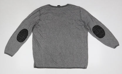 Taifun  Mens Grey Round Neck  Acrylic Pullover Jumper Size L