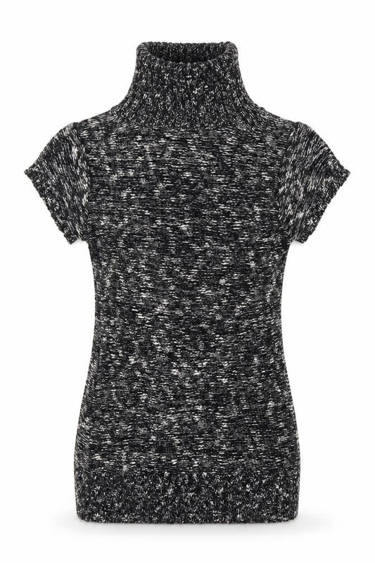Front view of Papaya women’s blue cowl neck cotton jumper, size UK 16
