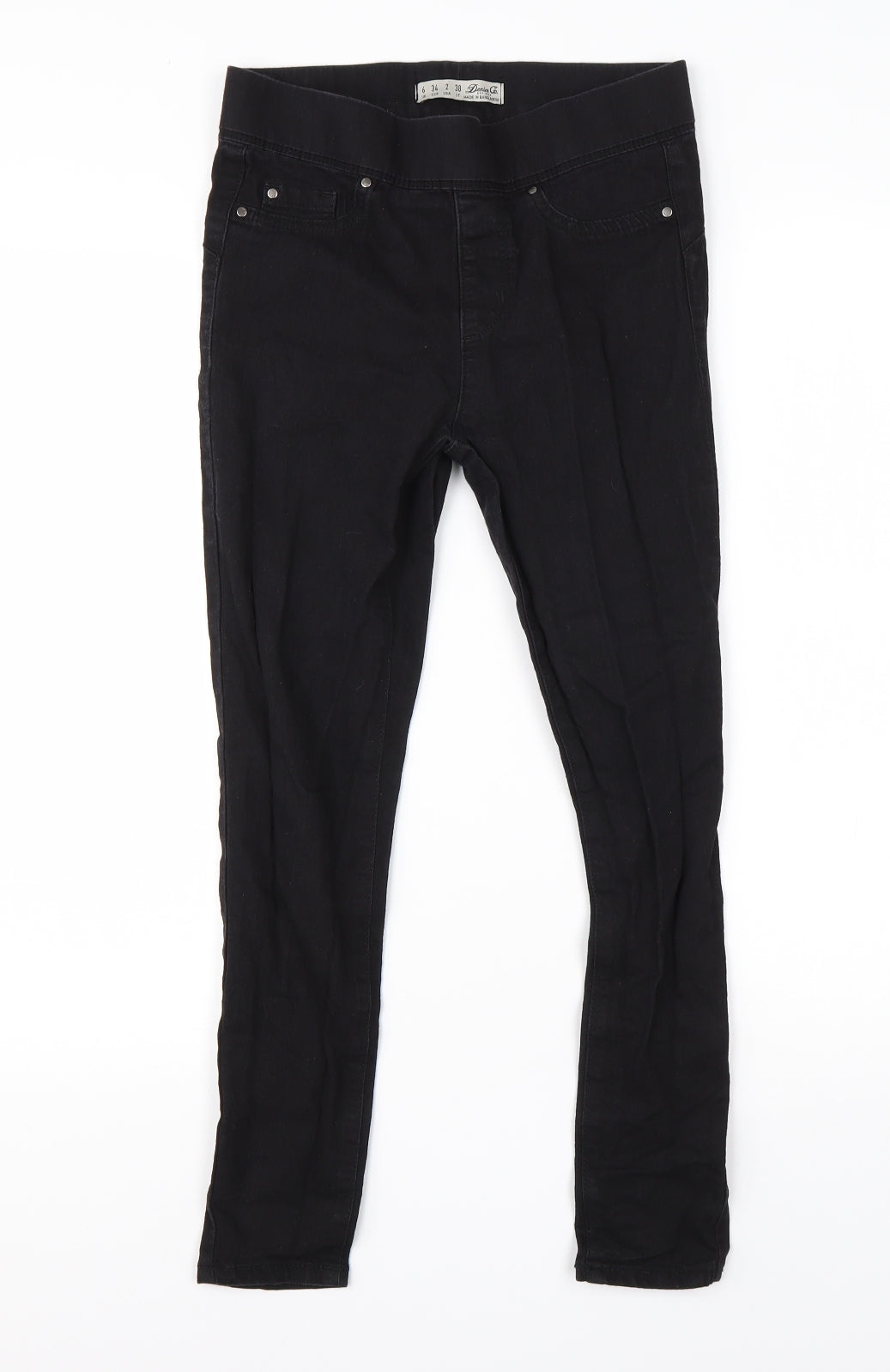 Denim Co Womens Black  Cotton Jegging Jeans Size 6 L24 in Regular