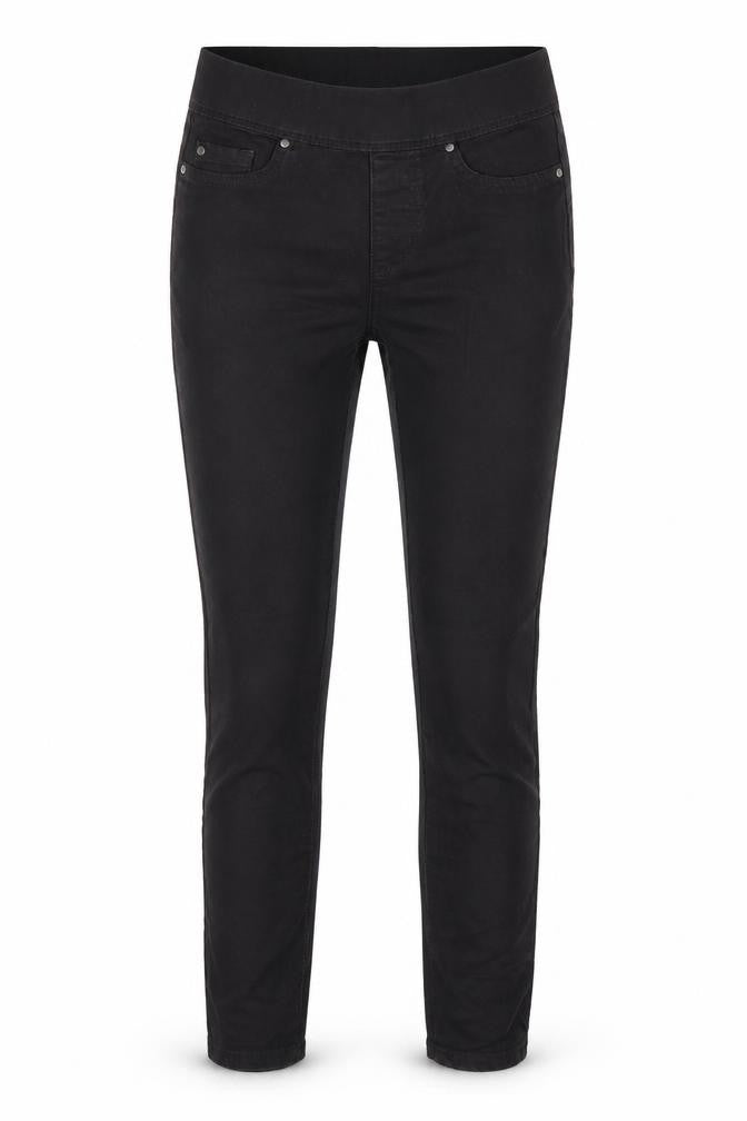Front view of Denim Co women’s black cotton jegging jeans, size UK 6, 24-inch leg regular
