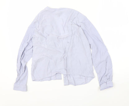 Topshop Womens Purple  Viscose Basic Button-Up Size 6 V-Neck