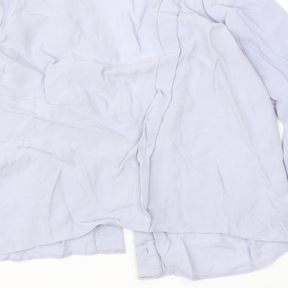 Topshop Womens Purple  Viscose Basic Button-Up Size 6 V-Neck