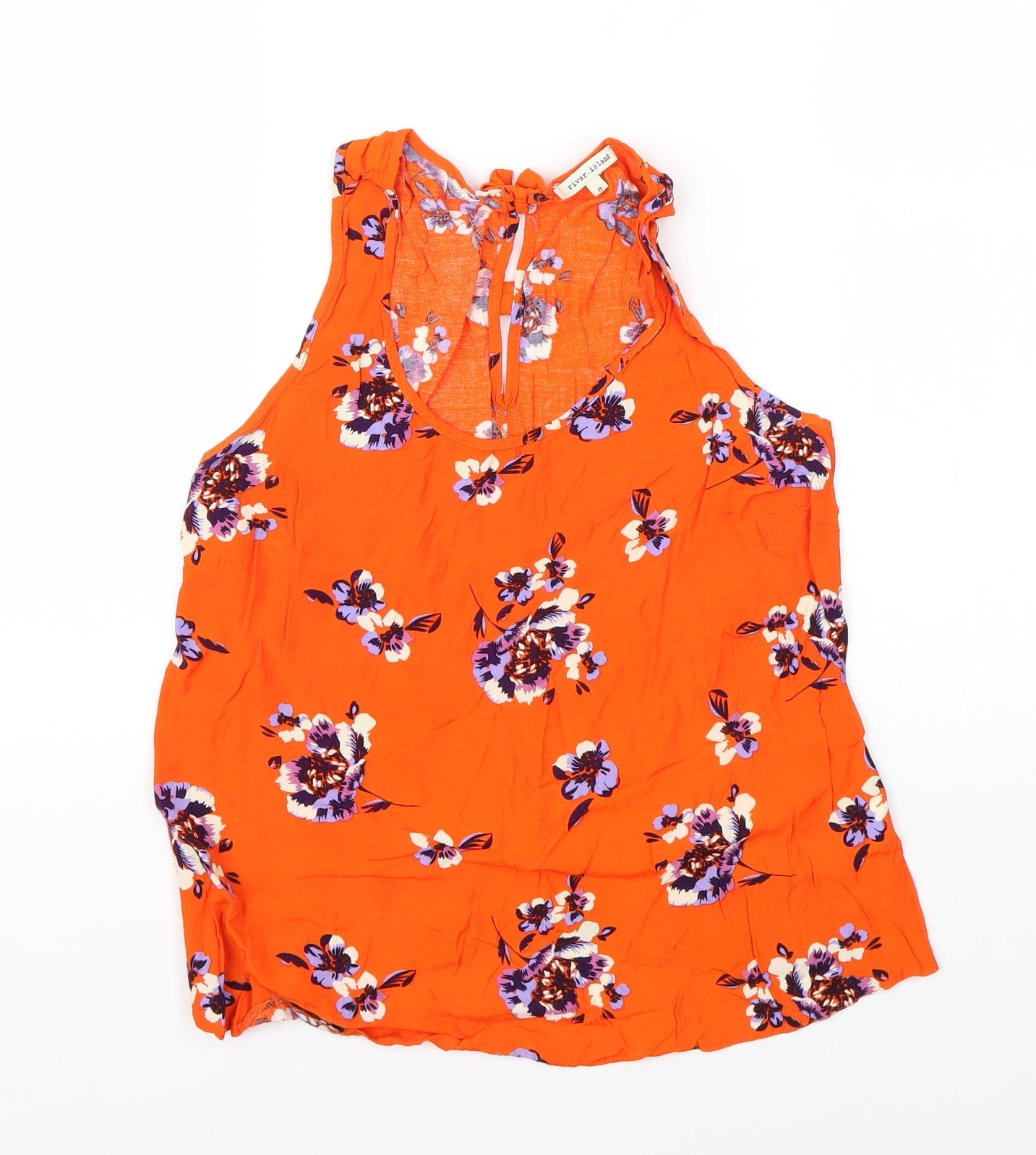 Womens UK Size 8 River Island Orange Basic Blouse