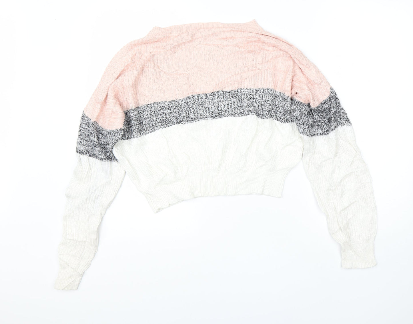 Garage Womens Pink Round Neck  Nylon Pullover Jumper Size M