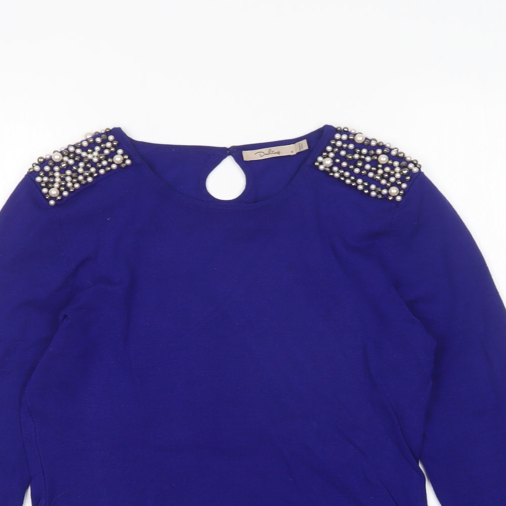 Womens UK Size M Darling Blue Pullover Jumper