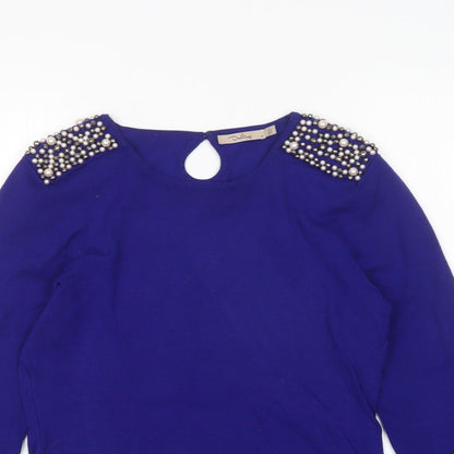 Womens UK Size M Darling Blue Pullover Jumper