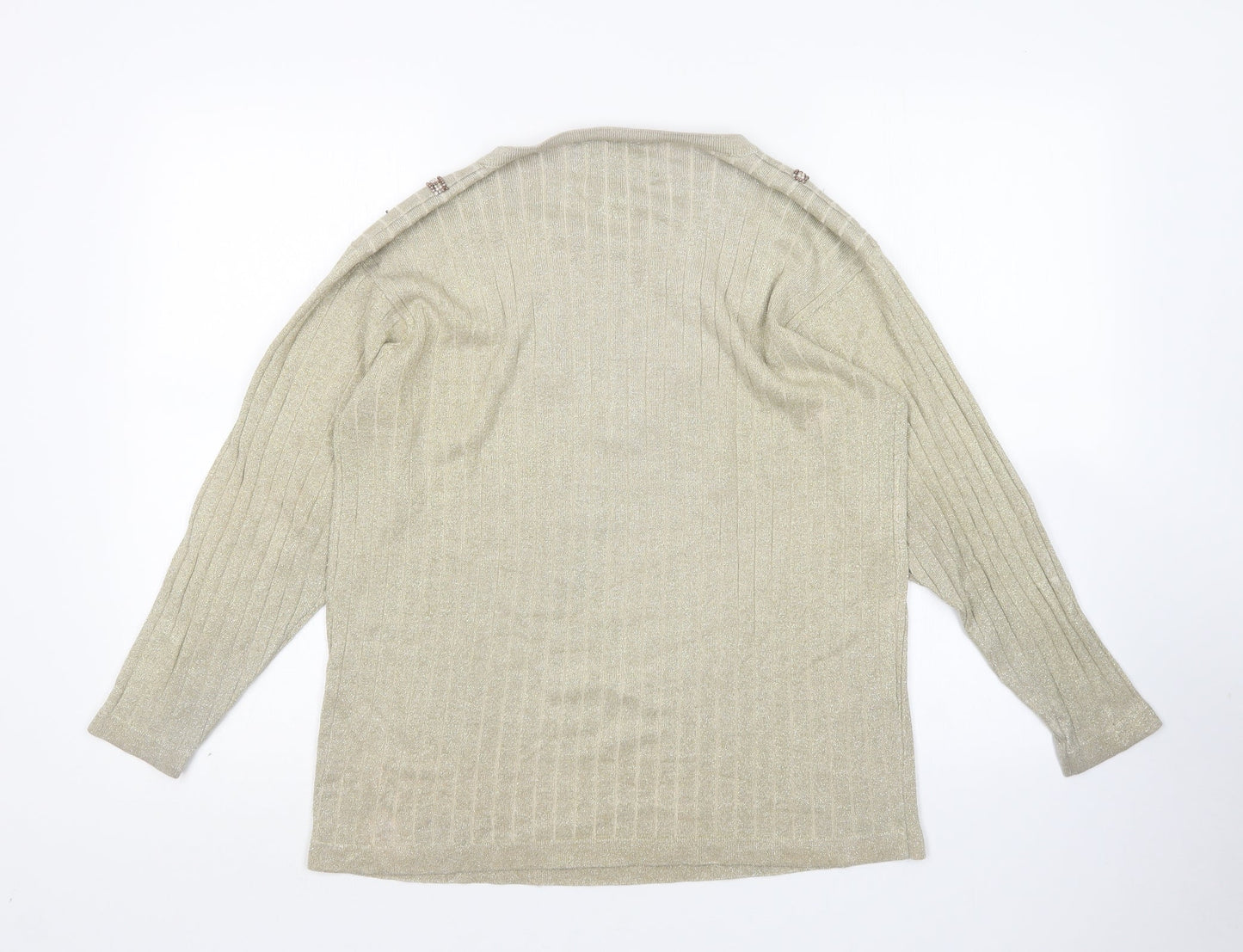Womens UK Size One Size Casamia Gold Pullover Jumper