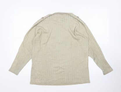 Womens UK Size One Size Casamia Gold Pullover Jumper