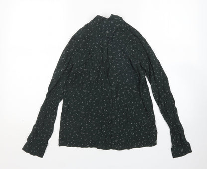 Womens UK Size XS Pull & Bear Green Basic Button-Up
