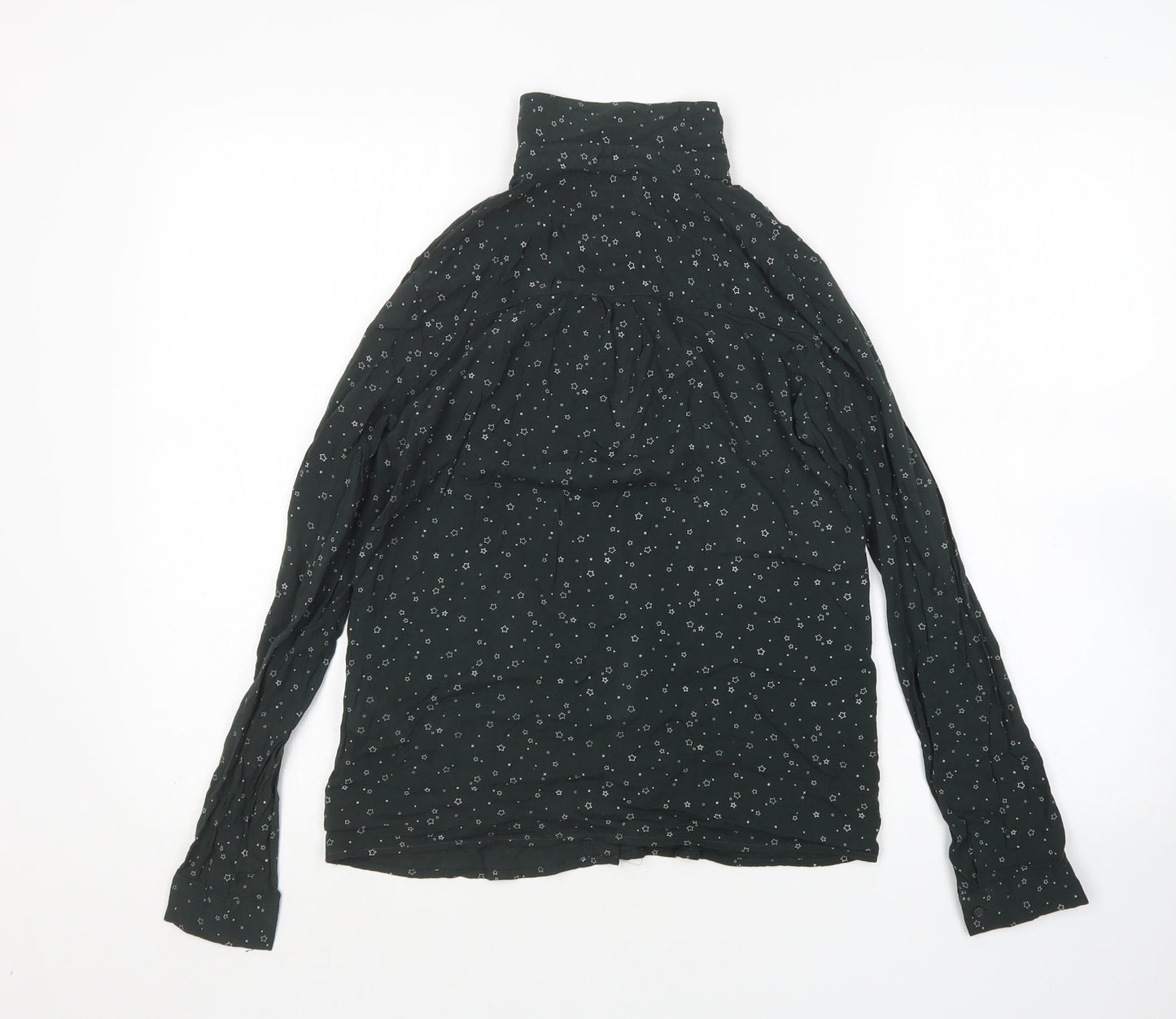 Womens UK Size XS Pull & Bear Green Basic Button-Up