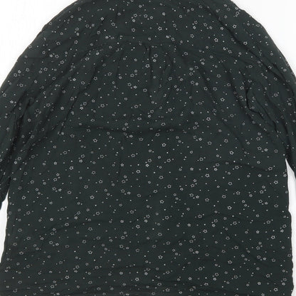 Womens UK Size XS Pull & Bear Green Basic Button-Up