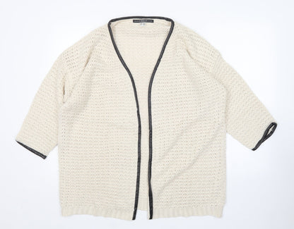 Venca Womens Beige V-Neck  Acrylic Cardigan Jumper Size 18