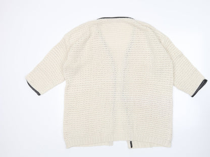 Venca Womens Beige V-Neck  Acrylic Cardigan Jumper Size 18