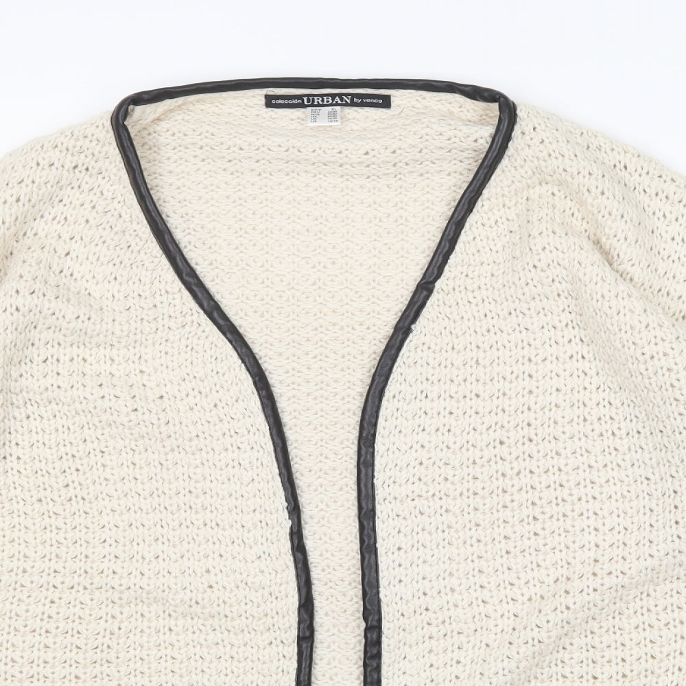Venca Womens Beige V-Neck  Acrylic Cardigan Jumper Size 18