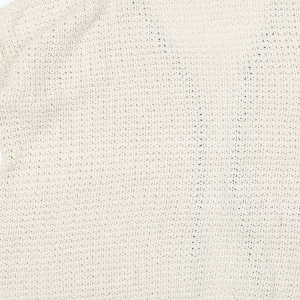 Venca Womens Beige V-Neck  Acrylic Cardigan Jumper Size 18