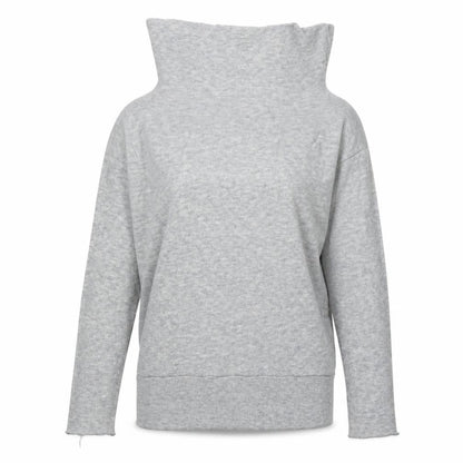Front view of Preownr women’s grey roll neck jumper, size XL