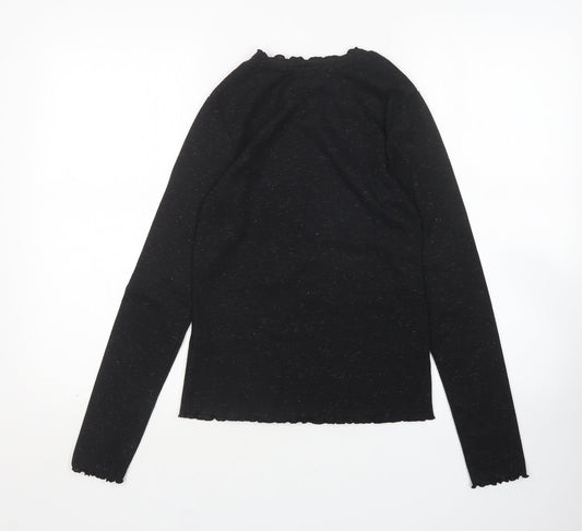 Primark Womens Black  Polyester Basic T-Shirt Size S Round Neck