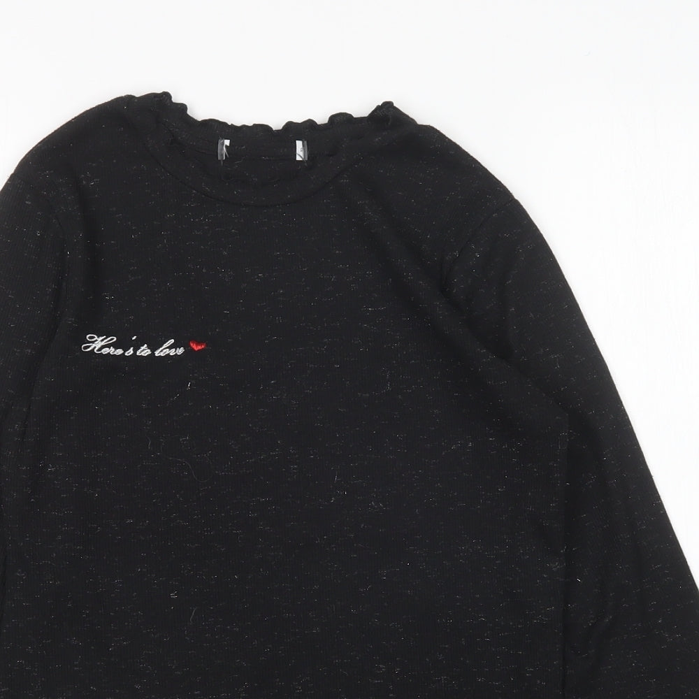 Primark Womens Black  Polyester Basic T-Shirt Size S Round Neck