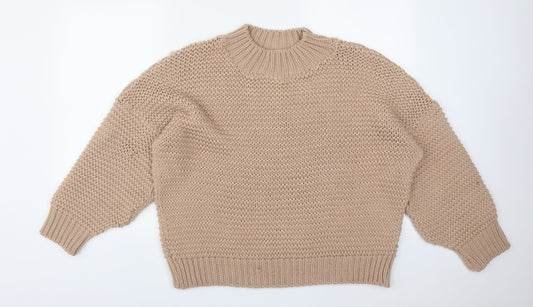 Womens UK Size S Missguided Brown Pullover Jumper