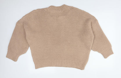 Womens UK Size S Missguided Brown Pullover Jumper