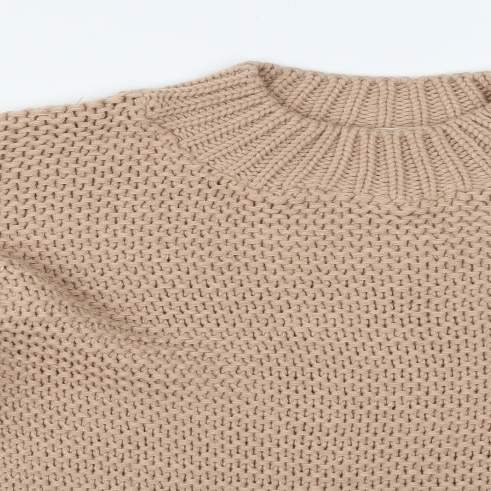 Womens UK Size S Missguided Brown Pullover Jumper