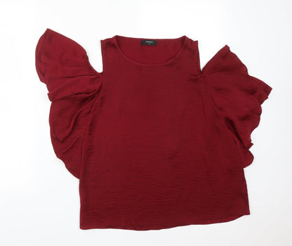 Papaya Womens Red  Polyester Basic T-Shirt Size 12 Round Neck