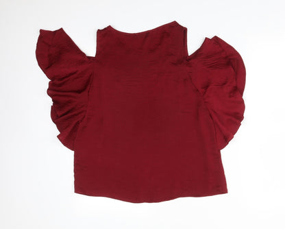 Papaya Womens Red  Polyester Basic T-Shirt Size 12 Round Neck