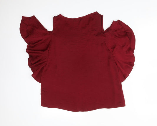 Papaya Womens Red  Polyester Basic T-Shirt Size 12 Round Neck