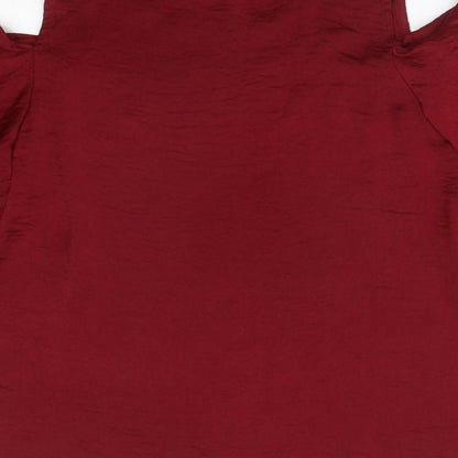 Papaya Womens Red  Polyester Basic T-Shirt Size 12 Round Neck