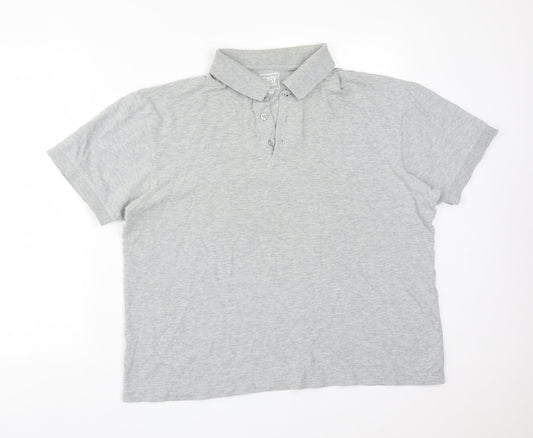 Easy Mens Grey  Cotton  Polo Size L Collared