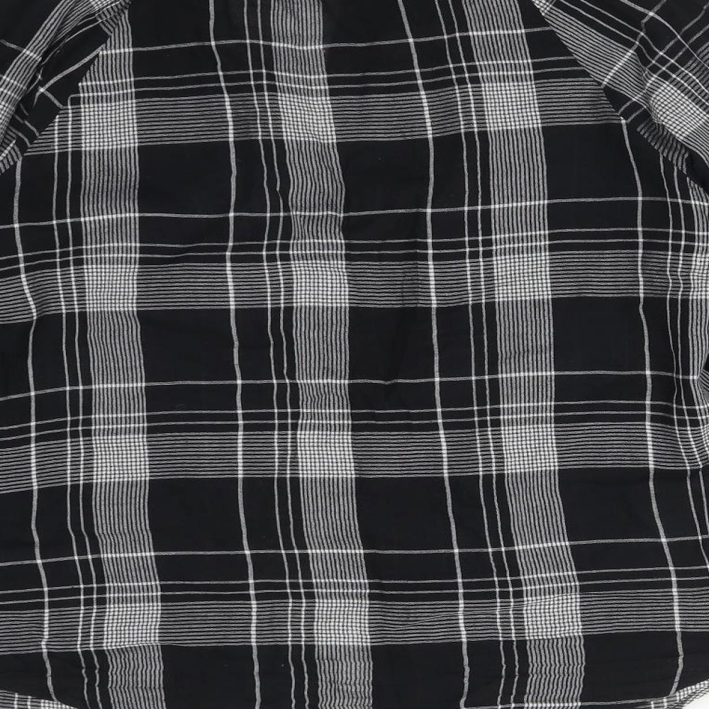NEXT Womens Multicoloured Plaid Cotton Basic Button-Up Size 10 Round Neck